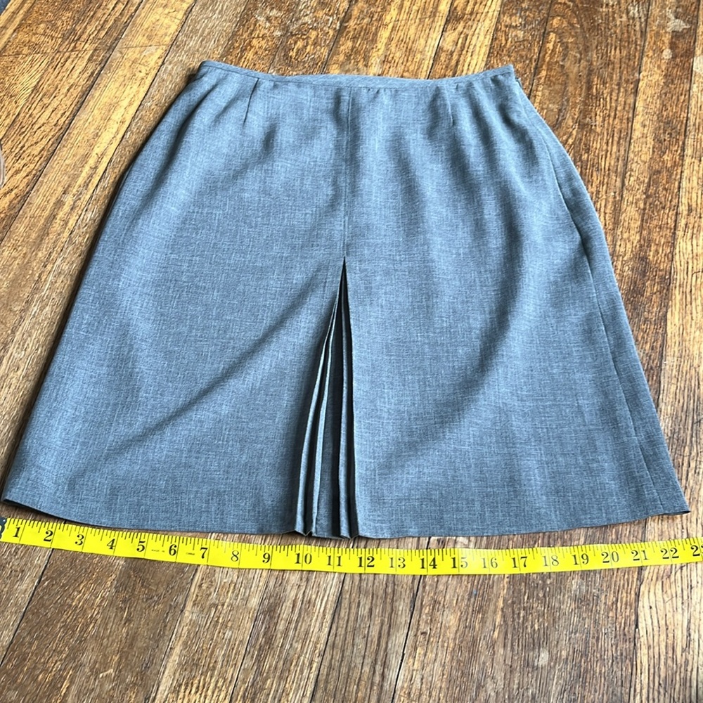 J. Crew tailored skirt kick pleats heather gray crepe 8 - Picture 12 of 12